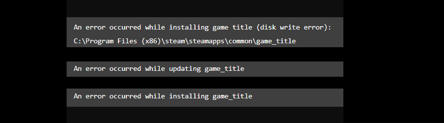 Disk Write Error on Steam